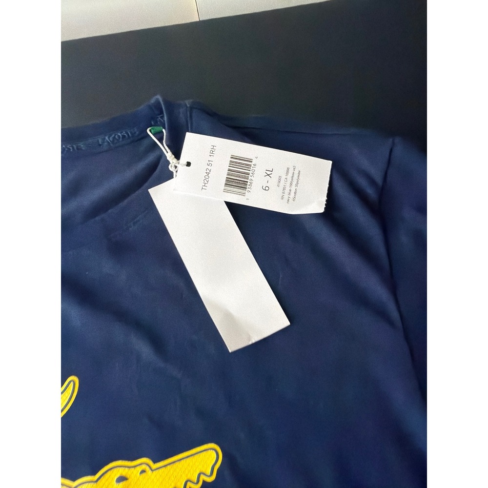Lacoste Sport Mens XL Navy Ultra Dry Graphic T-Shirt TH2042-51 - Picture 4 of 9